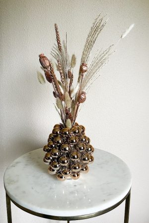 Kerstballen vaas klein incl. droogbloemen